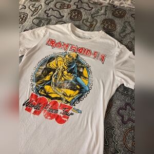 Iron Maiden T-Shirt World Piece Tour Heavy Metal Band Size M